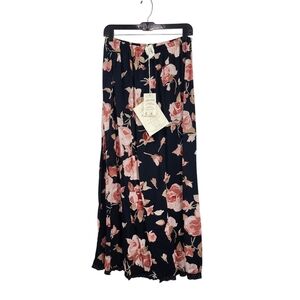 Tea & Scones Women's Rayon Floral A-line Maxi Skirt - L